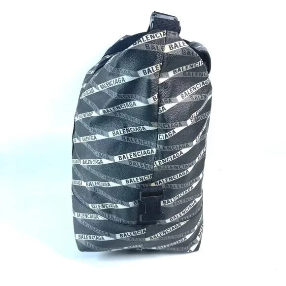 BALENCIAGA 532810 Logo Shoulder Bag Travel Bag Duffle Bag gray/Black - Picture 4 of 13